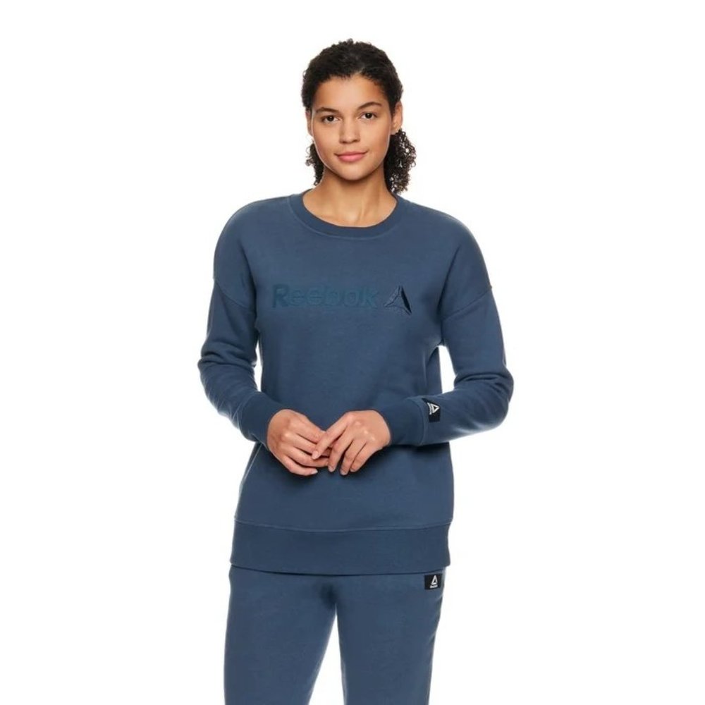 Reebok Women's Size XXXL Purpose Crew Neck Sweatshirt Orion Blue